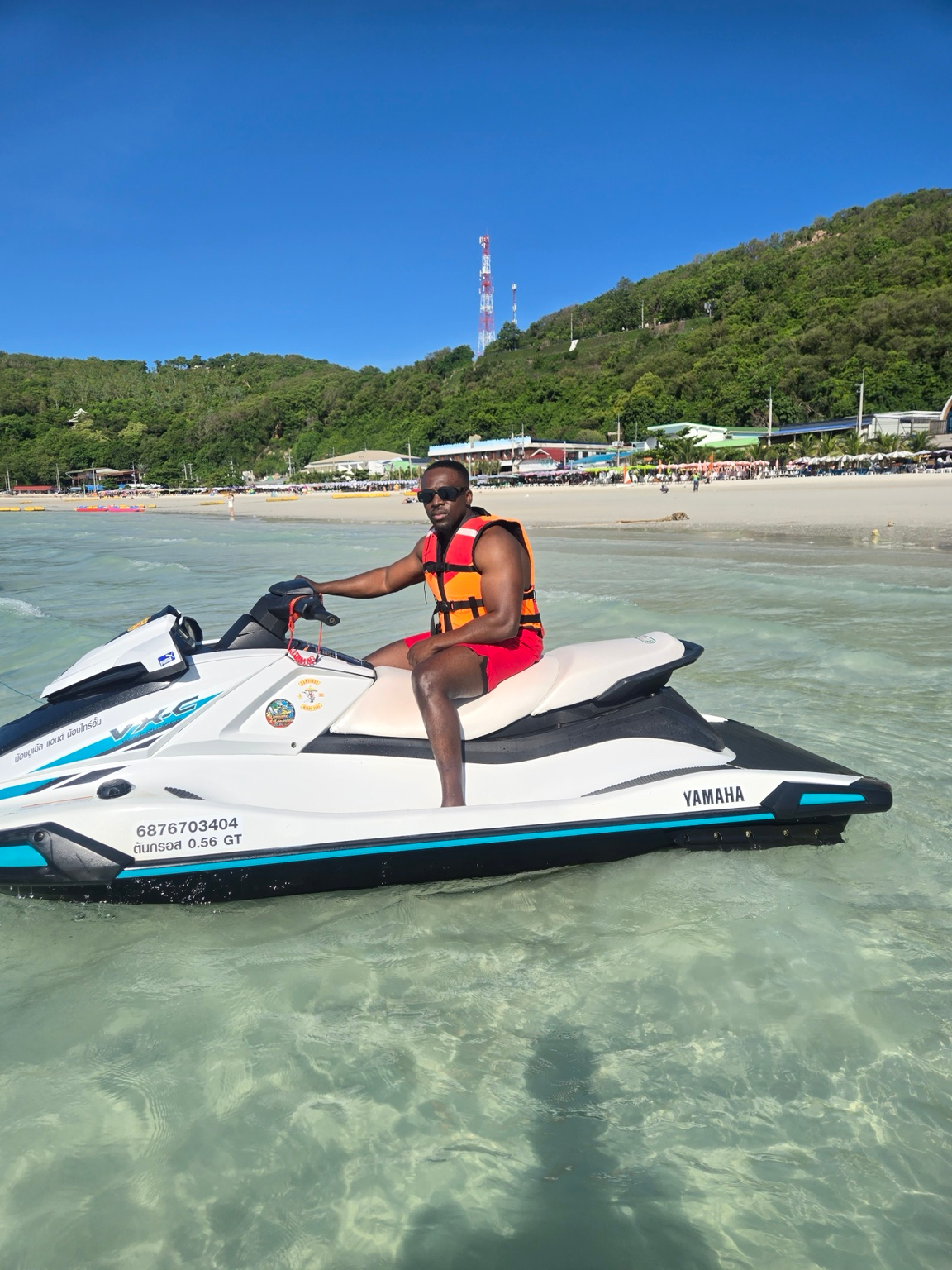 Koby on a jet ski in Koh Larn, Thailand